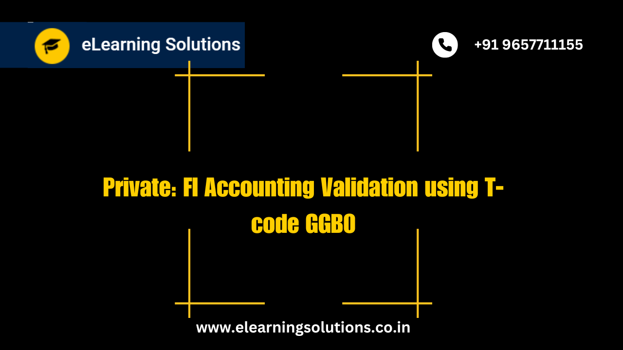 Fi Accounting Validation Using T Code Ggb Elearning Solutions