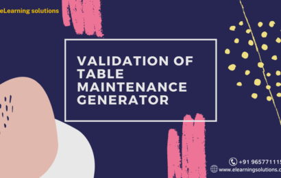 Validation of table maintenance generator