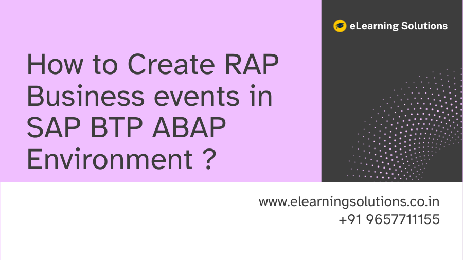 RAP Business events in SAP BTP ABAP