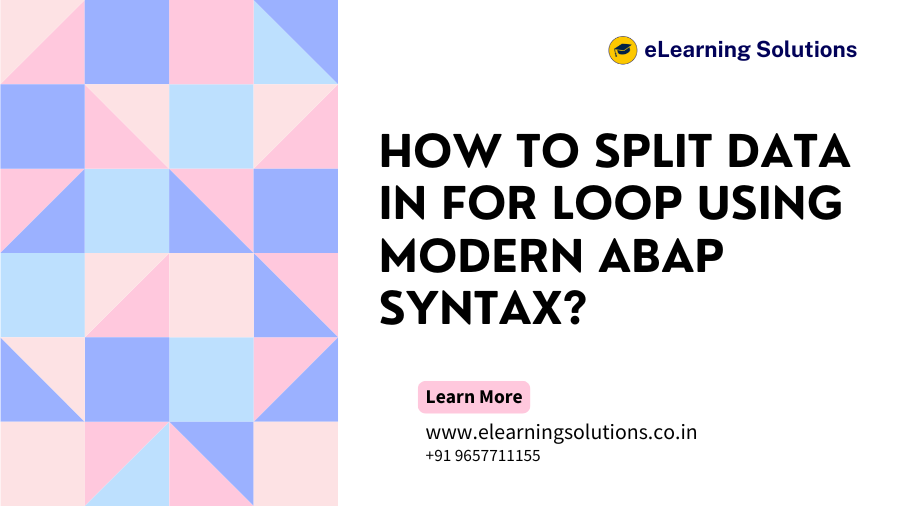 How to SPLIT Data in FOR LOOP Using Modern ABAP Syntax?