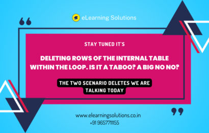 DELETING rows of the internal table within the LOOP. Is it a Taboo? A big NO NO