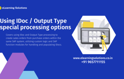 Using IDoc / Output Type special processing options